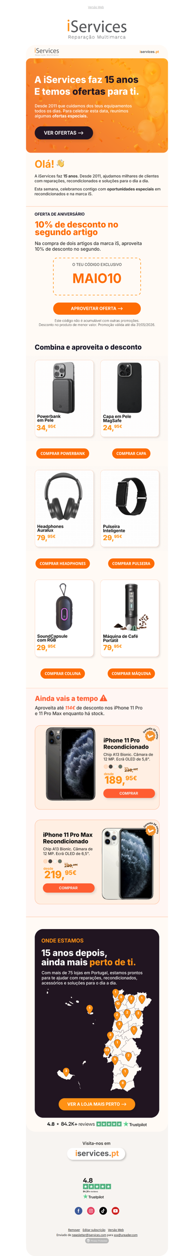 🎉 A iServices faz 15 anos e há ofertas para ti 🤭