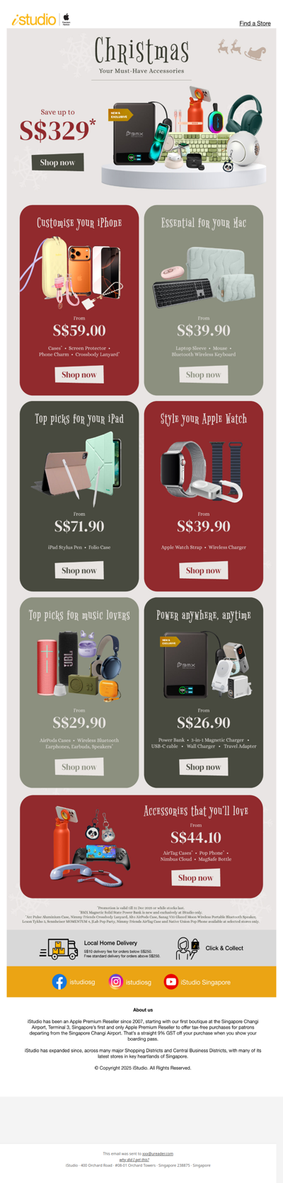 <ADV> Unwrap Your Christmas Must-Have Accessories from S$26.90 @ iStudio 🎄✨