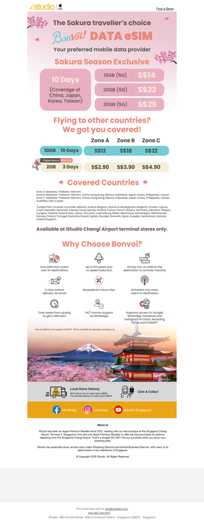 <ADV> Fly connected this Cherry Blossom Season with Bonvoi eSIM 🌸