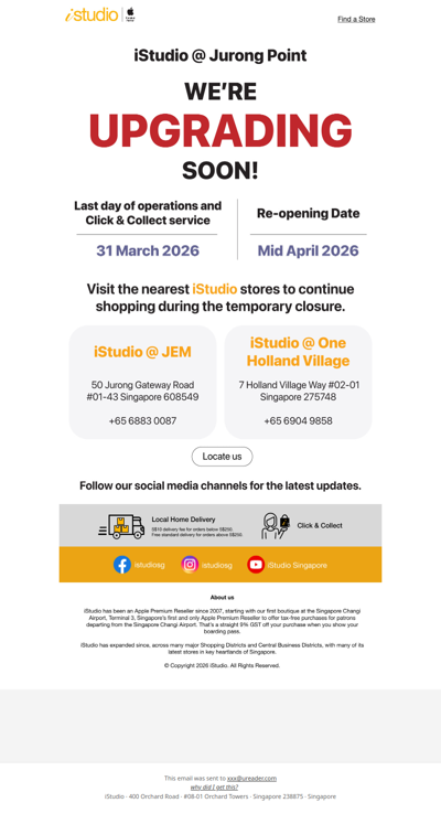 <ADV> Mark your calendar: Big upgrade coming soon to iStudio @ Jurong Point! ✨