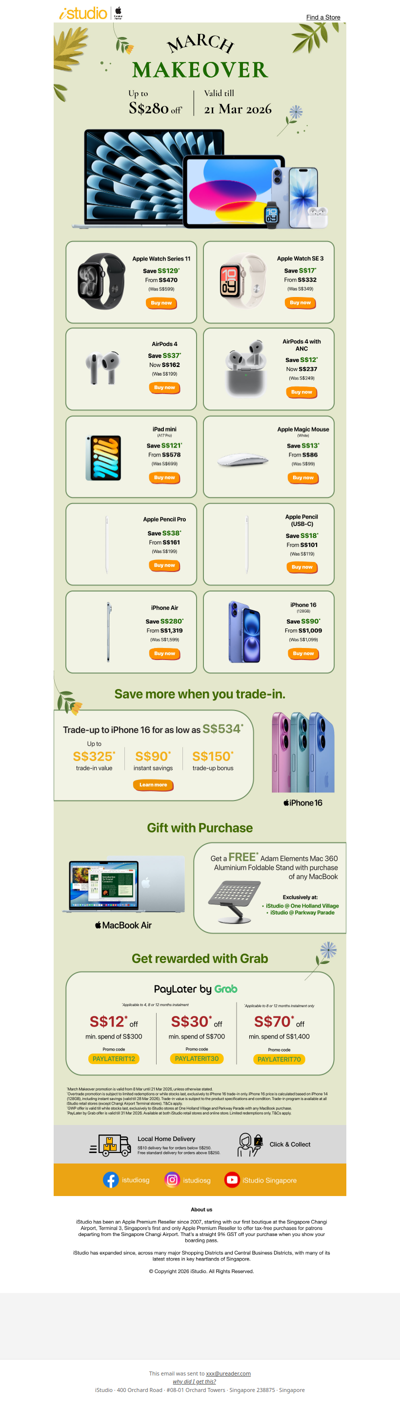 <ADV> Time for a Refresh! Get $280 off your March Makeover @ iStudio 🌻