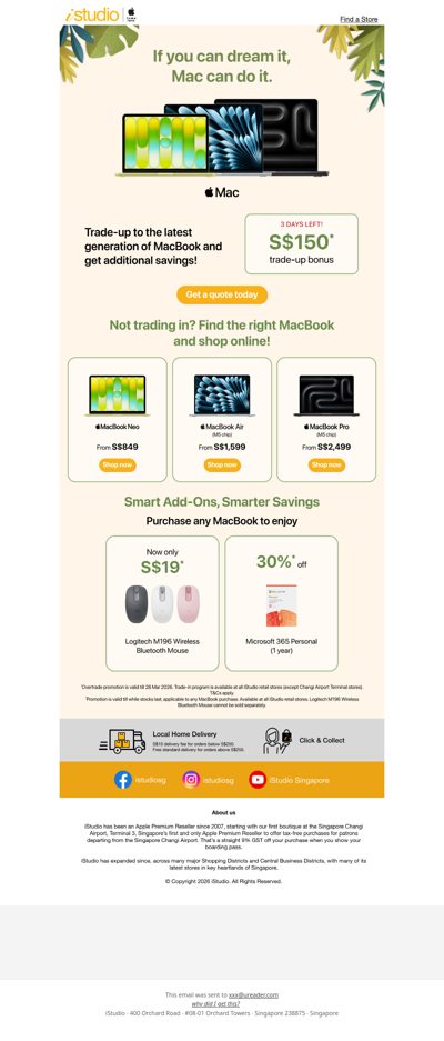 <ADV> Limited time offer: Get your MacBook with incredible savings @ iStudio 💻🤩