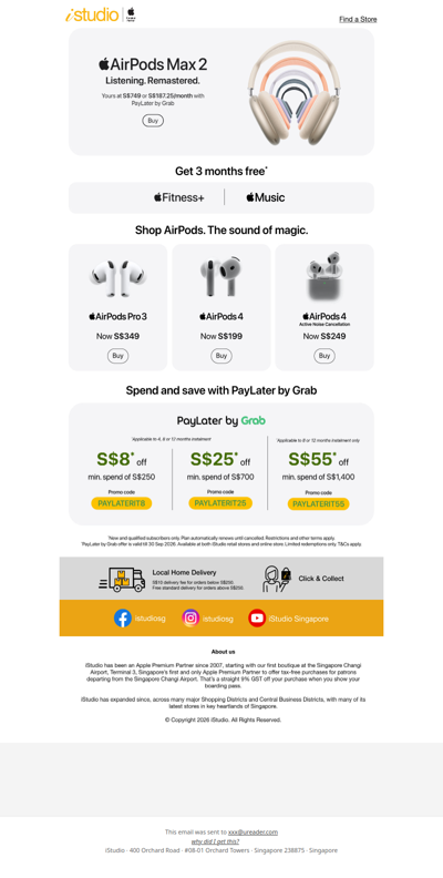 <ADV> Available Now: Shop the new AirPods Max 2 and AirPods at iStudio 🎧🎶