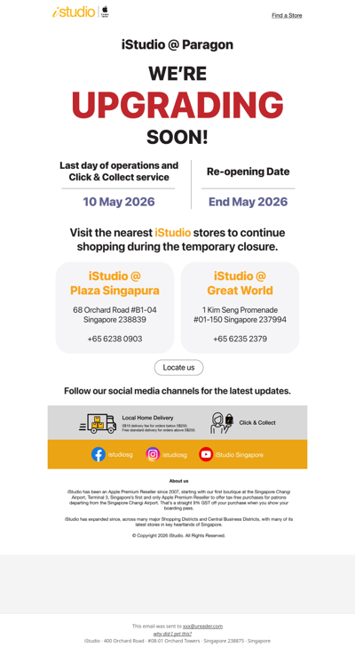 <ADV> Mark your calendar: Big upgrade coming soon to iStudio @ Paragon! ✨