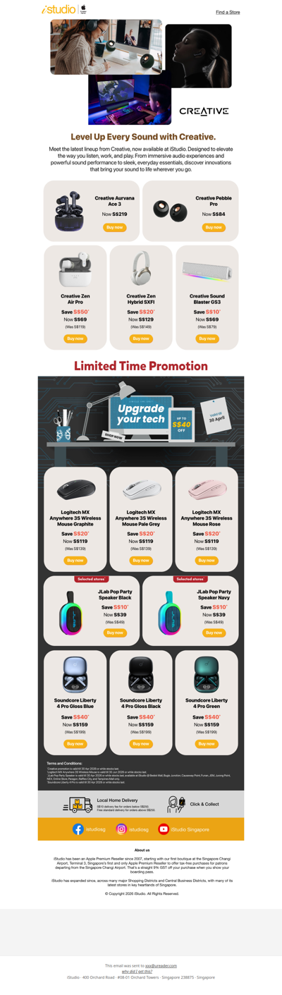 <ADV> Meet Creative. Designed to elevate the way you listen, work, and play. 🎶 🏋🏻‍♀️