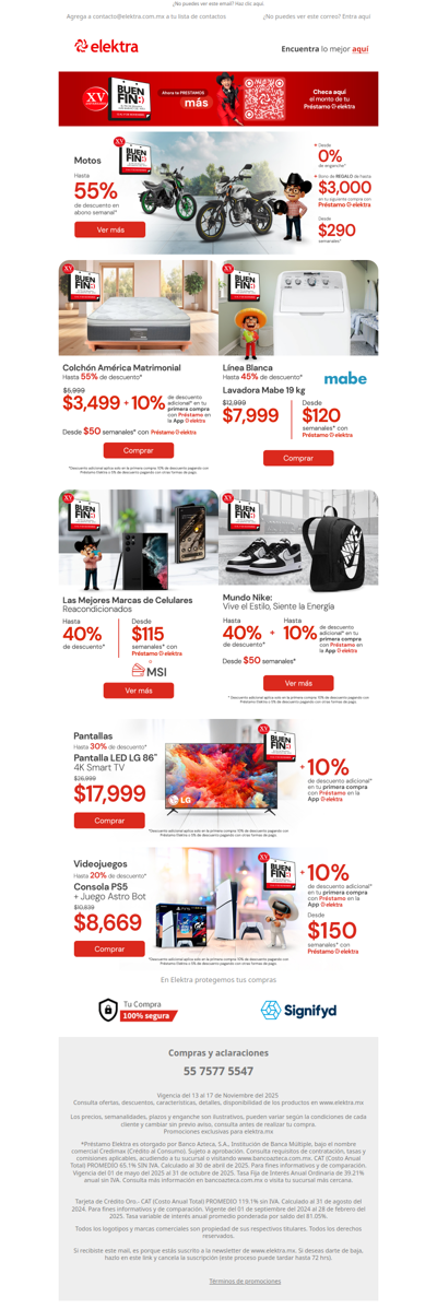 🏁 ¡Arranca El Buen Fin! Hasta -60% + 10% EXTRA + Bono de hasta $3,000💥