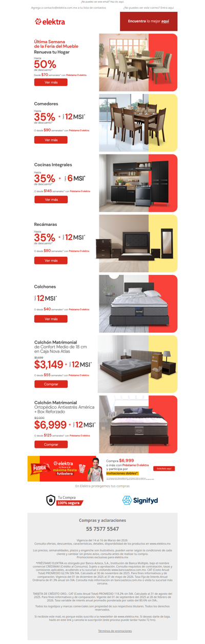 🏠 Última semana: hasta -50% + hasta 12 MSI en la Feria del Mueble ✨