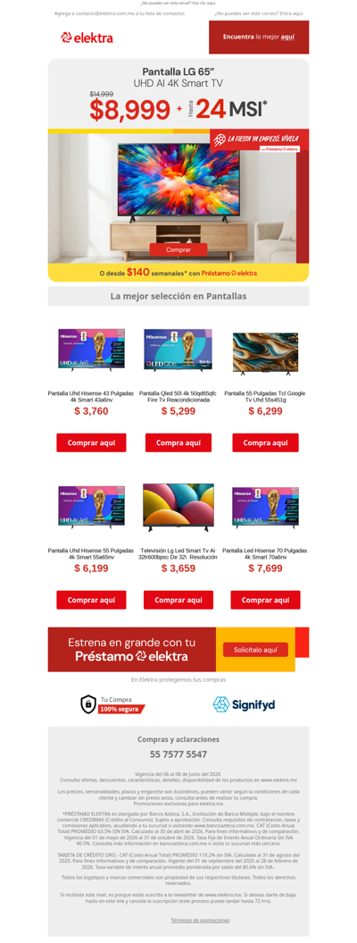 🖥️ Hasta 24 MSI en pantallas de 65” ✨Más pulgadas para disfrutarlo todo ⚽️