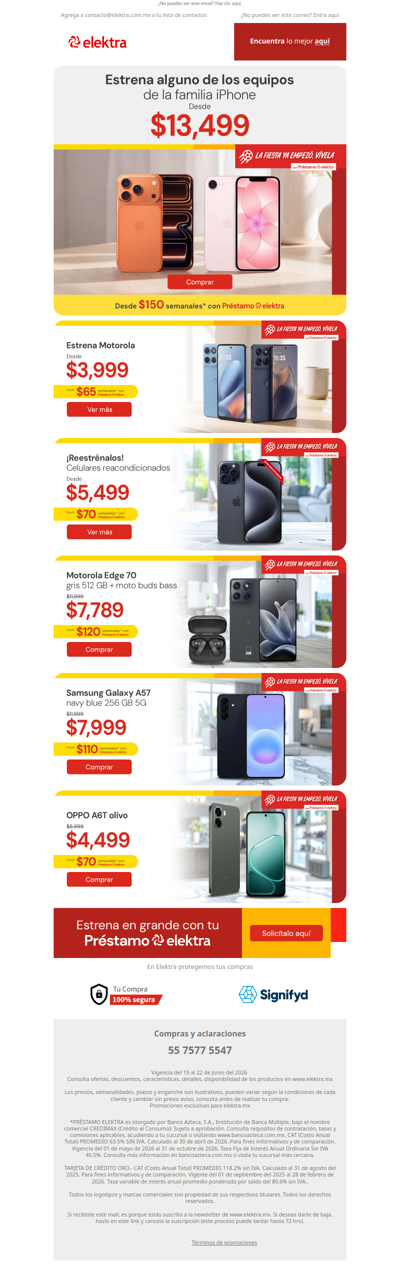 📲 Familia iPhone desde $150 semanales ⚽