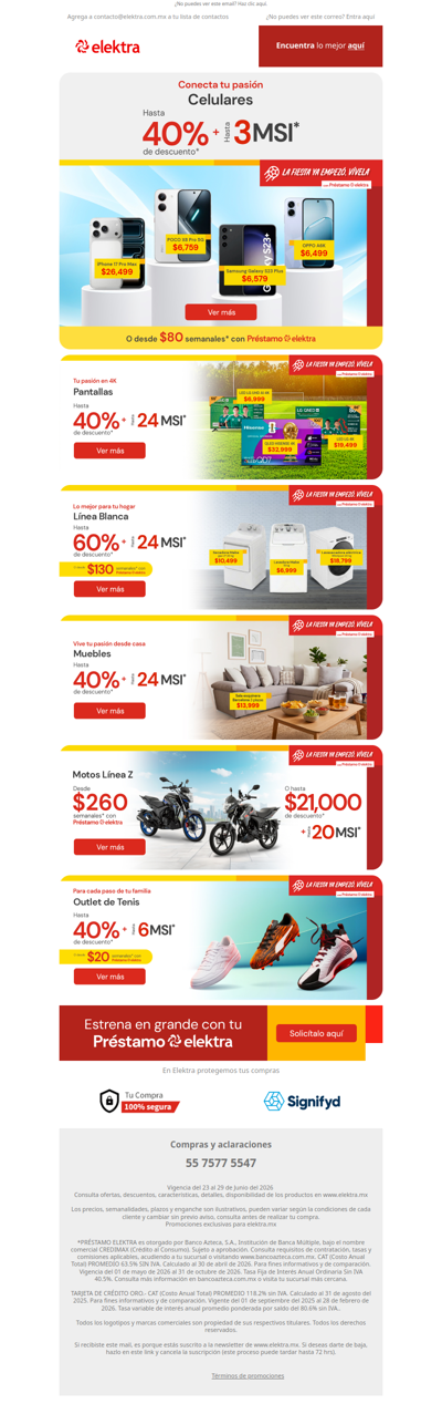 ✨Desde $80 semanales en Celulares 📲 ¡La emoción te llama!