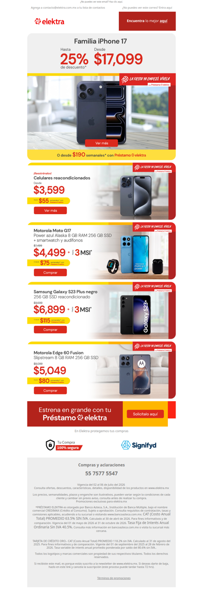 📲 Desde $190 semanales en familia iPhone 17 🥳 ¡Dale play y que siga la fiesta!