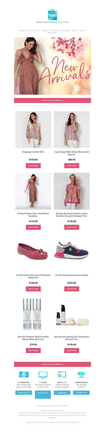 New Arrivals. Your sneak peek into what's new at TVSN!