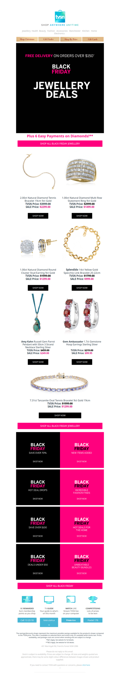 Black Friday Jewellery Deals: Save up to 50%! FREE delivery on orders over $150*!