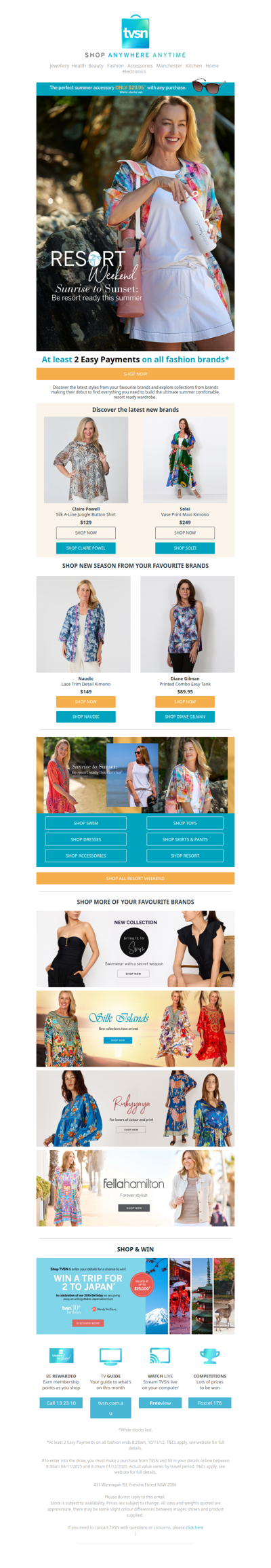 Resort Weekend Continues: At least 2 Easy Payments on all Fashion*