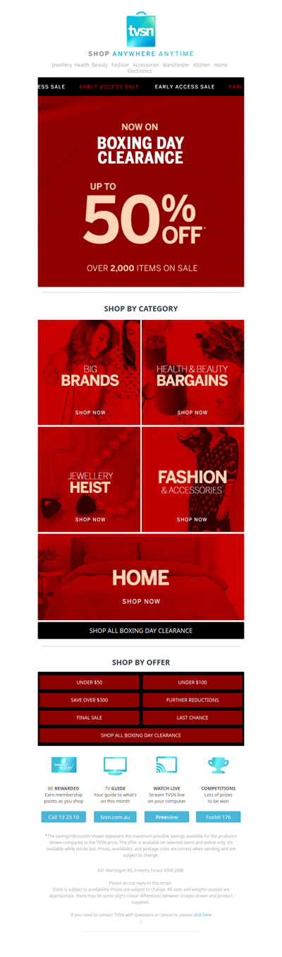 Early Access: Boxing Day Clearance. Up to 50% OFF*!