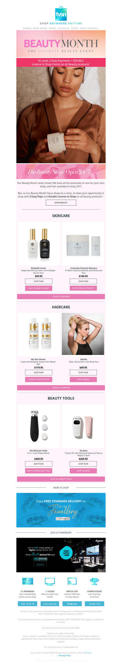 Beauty Month: Last Chance for Double Licence to Shop points on all Beauty*