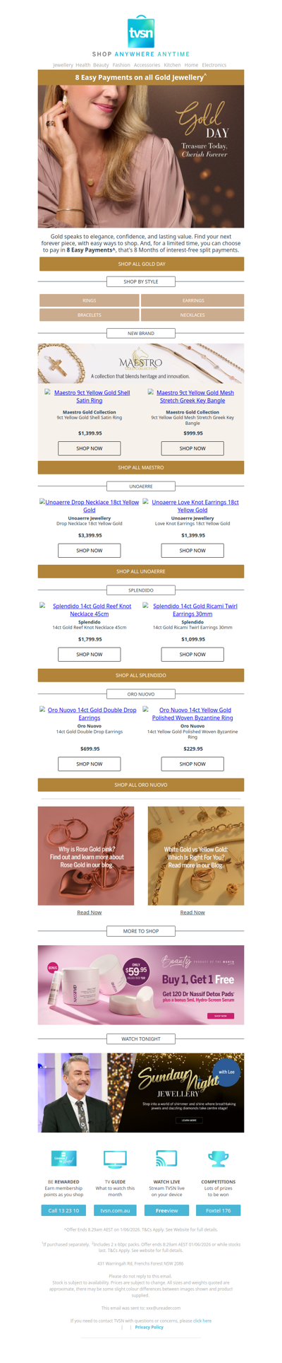 Gold Day Now On! Enjoy 8 Easy Payments on ALL Gold Jewellery^