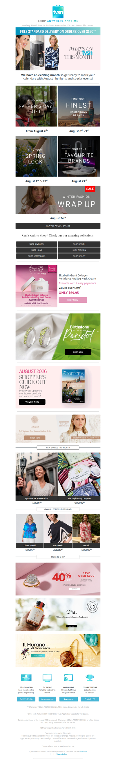 What’s on at TVSN in August!