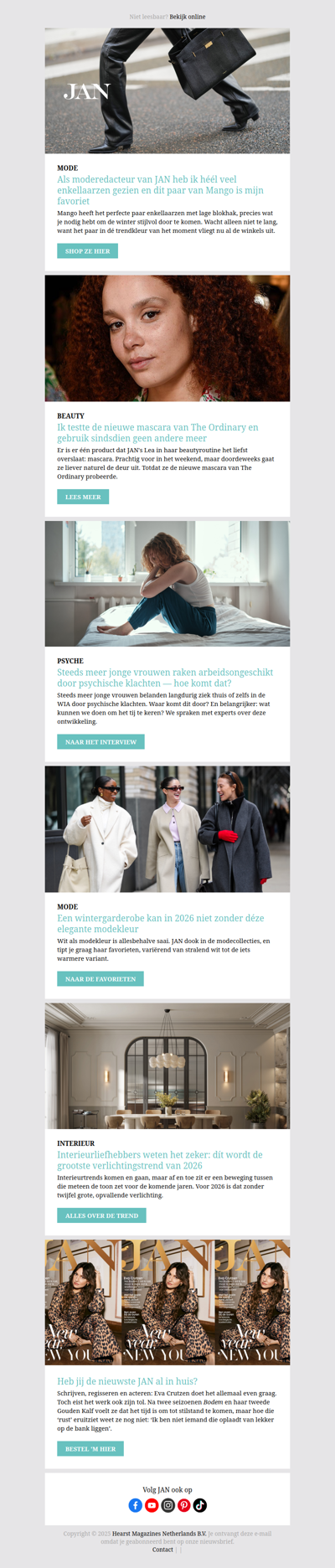 Een wintergarderobe kan in 2026 niet zonder déze modekleur