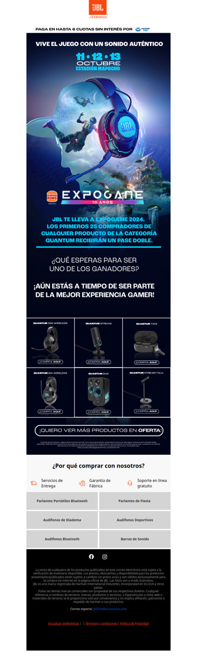 🎧¡Aún estas a tiempo de asistir a Expogame con JBL!🎮 Descubre cómo hacerlo aquí👈