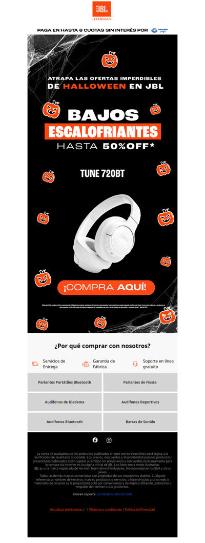 👻¡Celebra Halloween con la mejor música! 🎃 Ingresa aquí y descubre lo que JBL trae para ti🥳