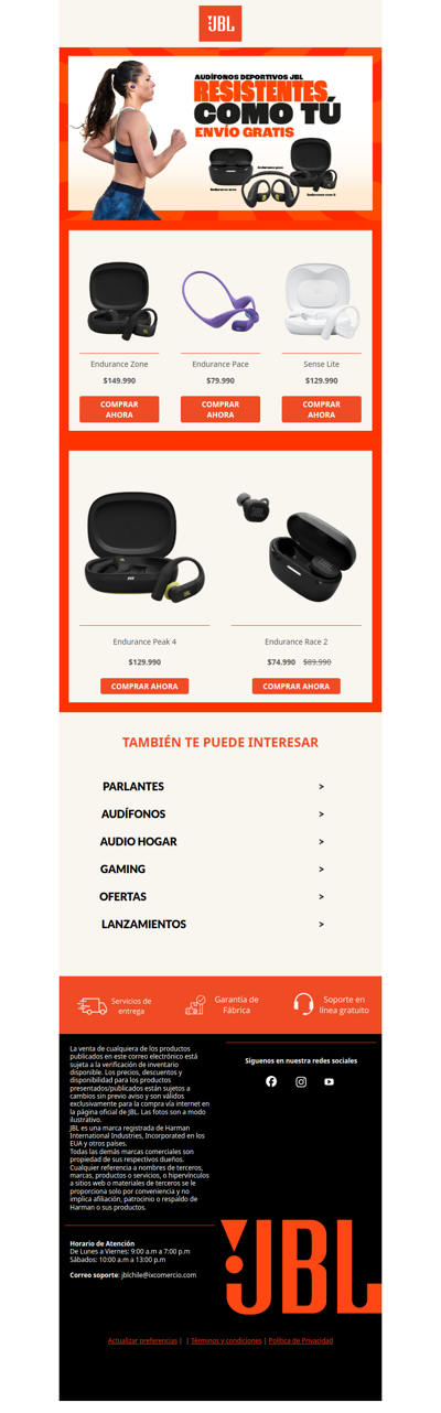 🎧Súmate al entreno con la mayor comodidad, estilo e increíble sonido🏊‍♀️ ¡Descubre los audífonos deportivos JBL!🏃‍➡️