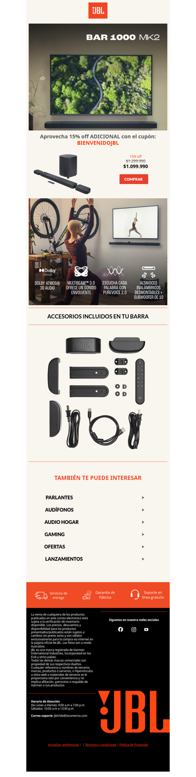 ⚽Sonido de estadio en tu casa:🎞️BAR 1000MK2 con oferta imperdible + envío gratis🤩