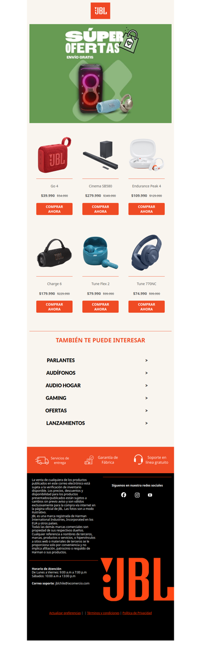 🎵Súper ofertas se aprovecha llevando el mejor audio a casa🎵+ envío gratis desde $19.990🛒