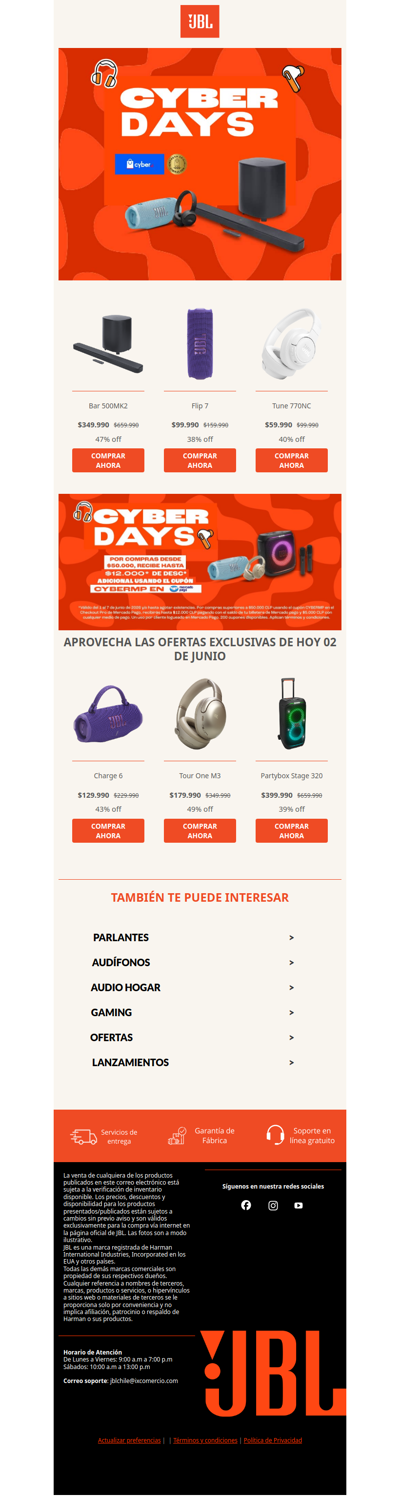 ⚡¡Cyber days con ofertas imperdibles!🔥Hasta 45% off + 6 cuotas sin interés desde $29.990