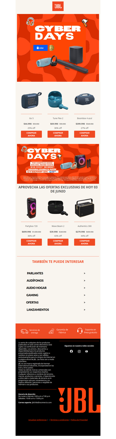 ⚡¡ÚLTIMAS HORAS de ofertas Cyber!🔥Aprovecha hasta 45% off + 6 cuotas sin interés desde $29.990