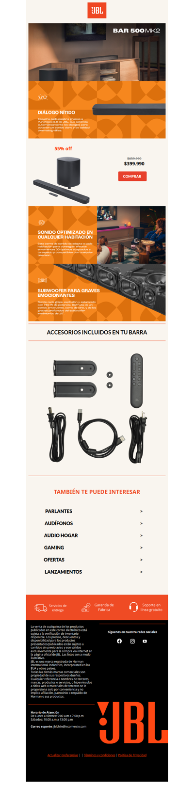 ⚽Sonido de estadio en casa:🎞️Lleva tu Bar 500MK2 a $399.990 + envío gratis🤩