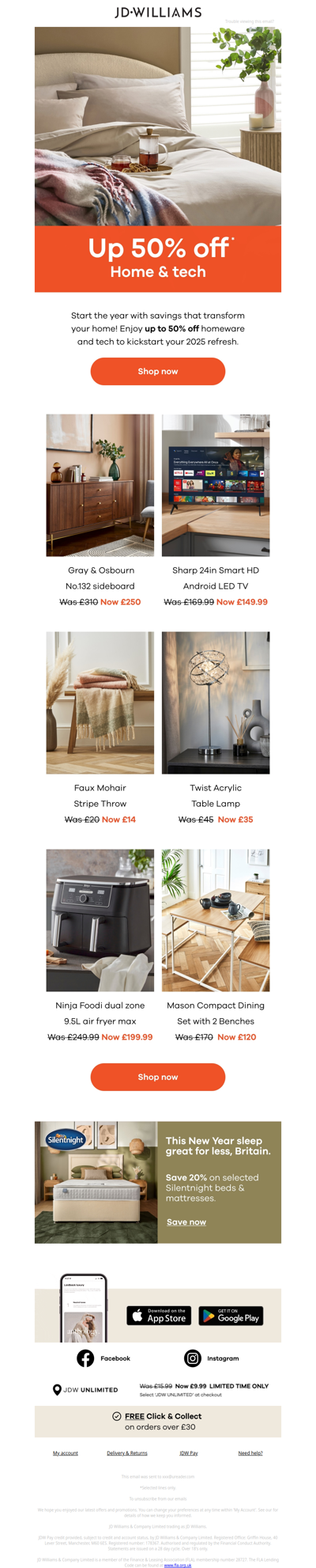 Up to 50% OFF home & tech 🏡