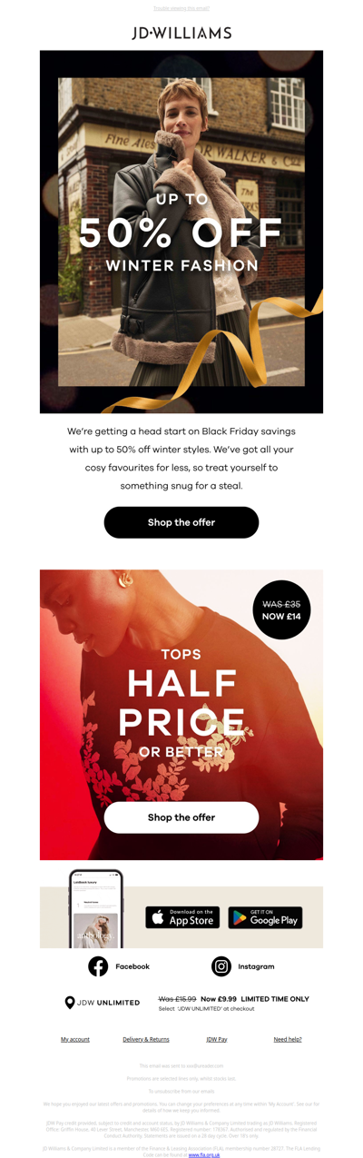 Warming up for Black Friday: up to 50% off winter fashion