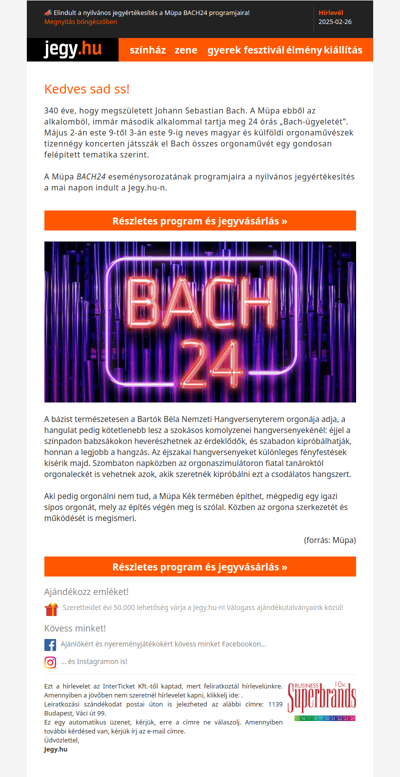 📣 Elindult a nyilvános jegyértékesítés a Müpa BACH24 programjaira!