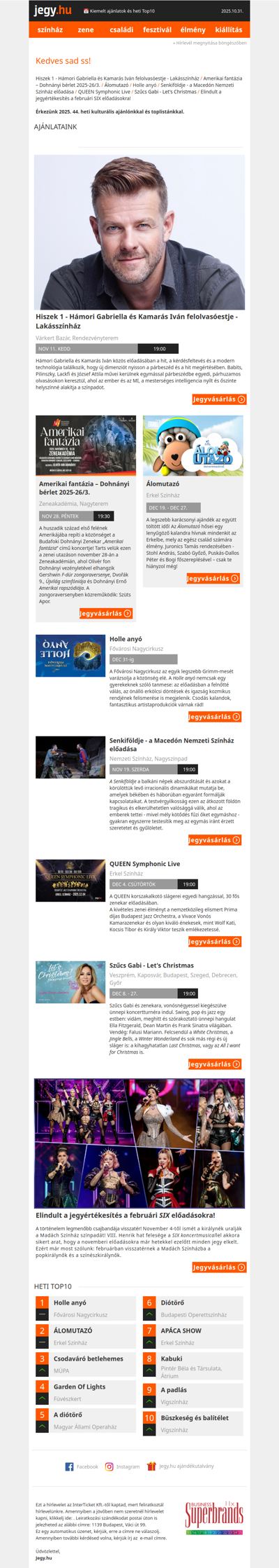 📅 Kiemelt ajánlatok és heti Top10