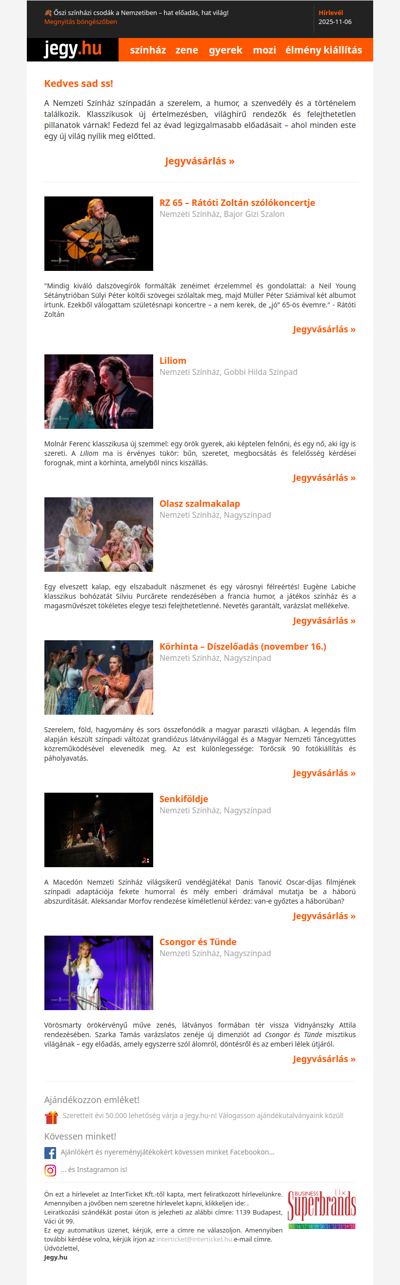 🍂 Őszi színházi csodák a Nemzetiben – hat előadás, hat világ!