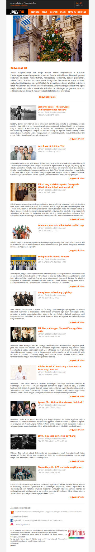 Advent a Budavári Palotanegyedben