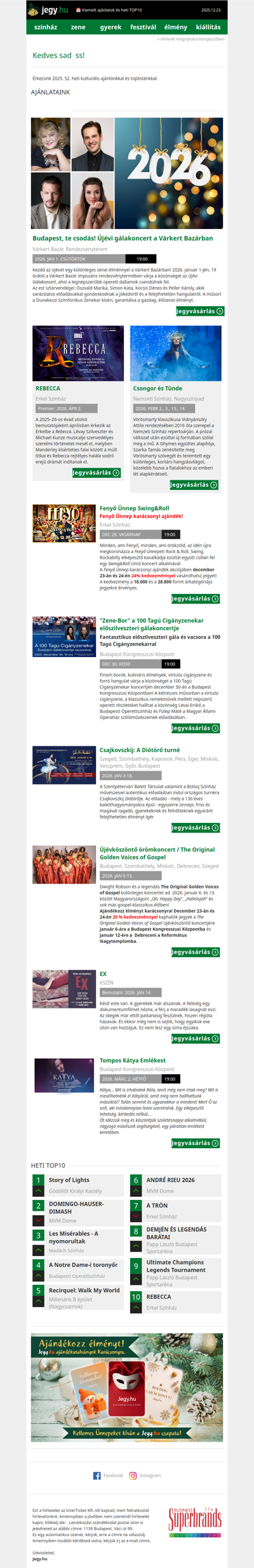 📅 Kiemelt ajánlatok és heti TOP10
