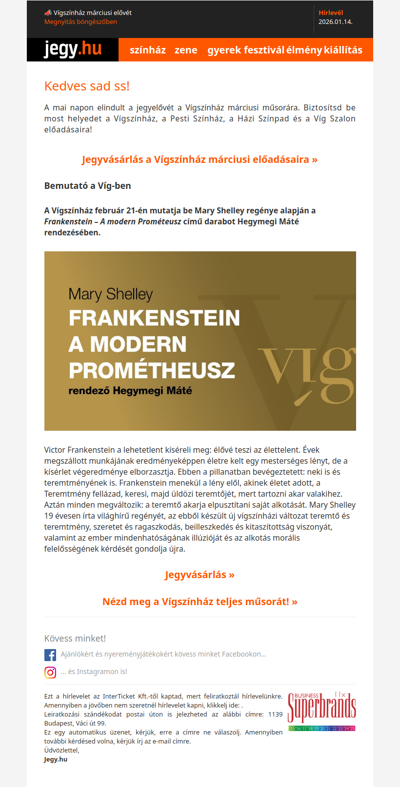 📣 Vígszínház márciusi elővét