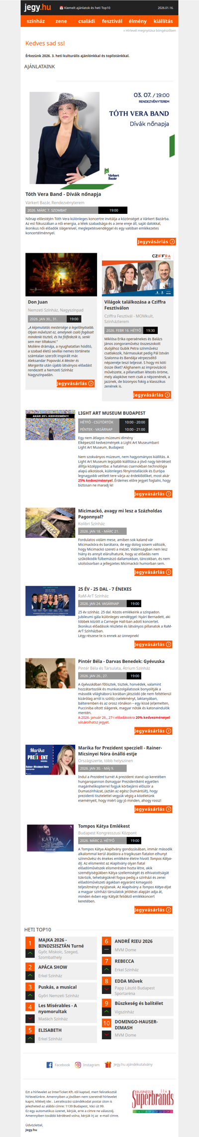 📅 Kiemelt ajánlatok és heti Top10