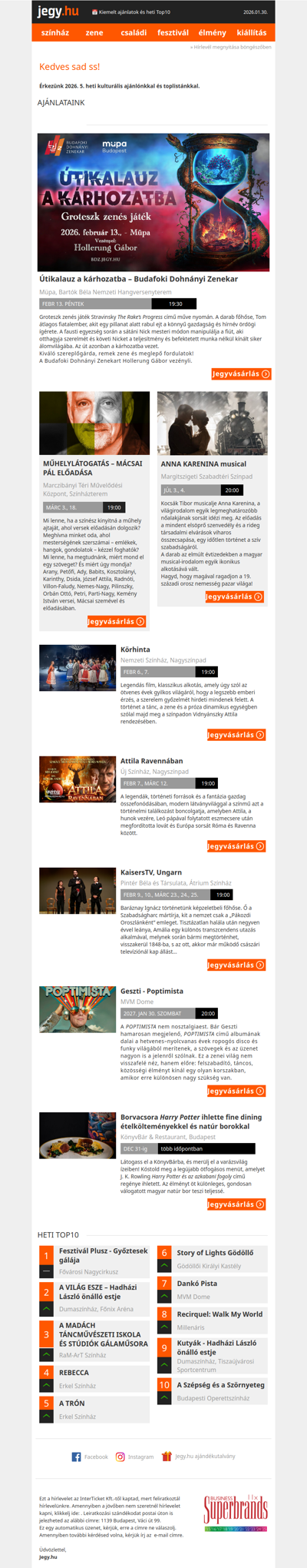 📅 Kiemelt ajánlatok és heti Top10