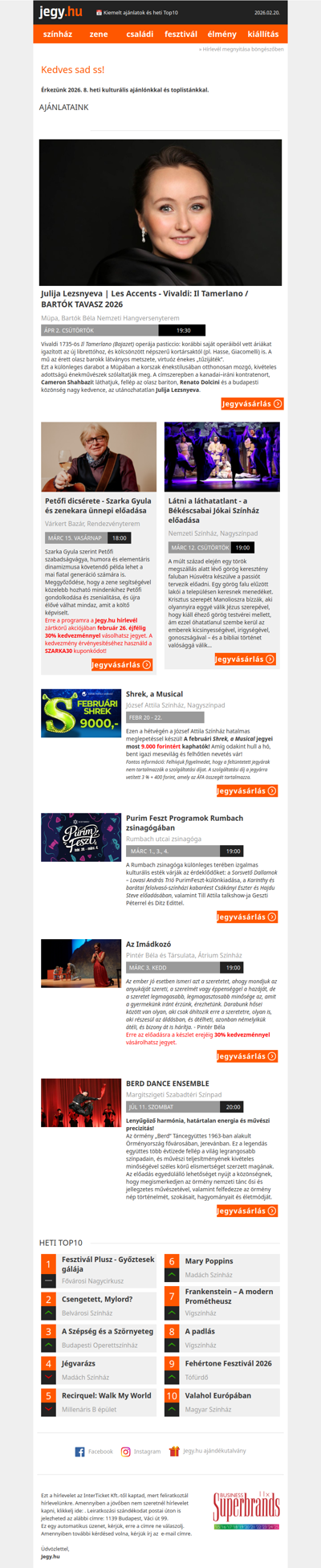 📅 Kiemelt ajánlatok és heti Top10