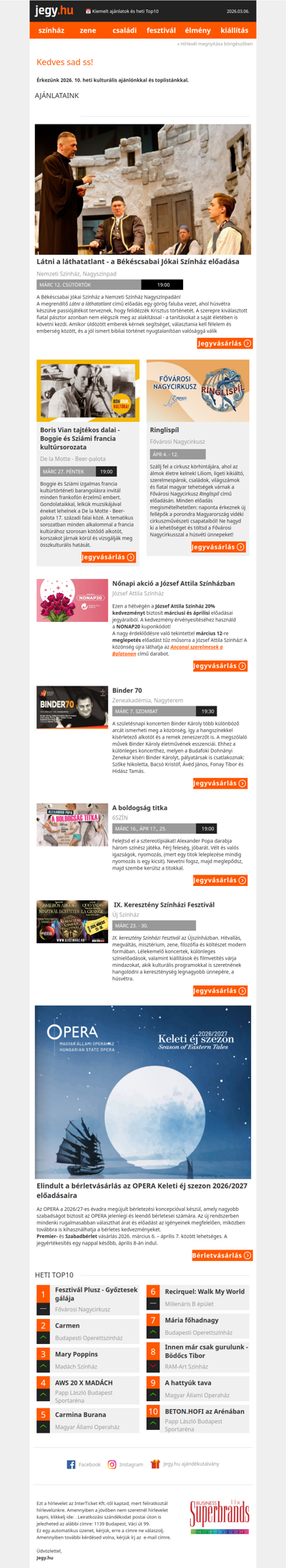📅 Kiemelt ajánlatok és heti Top10