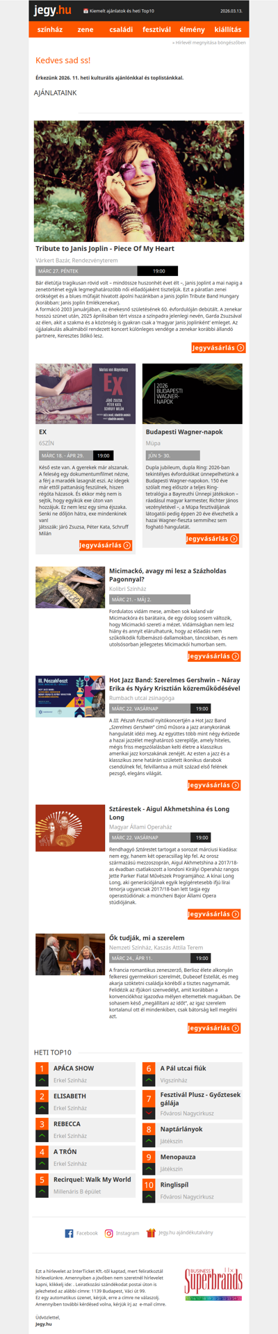 📅 Kiemelt ajánlatok és heti Top10