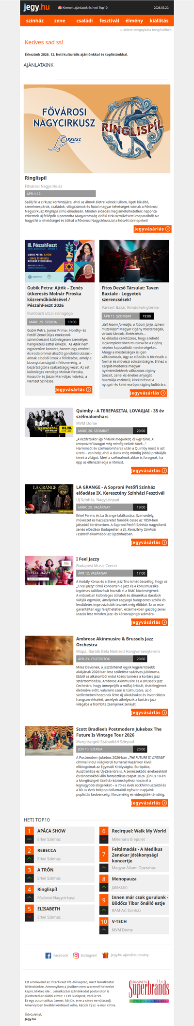 📅 Kiemelt ajánlatok és heti Top10