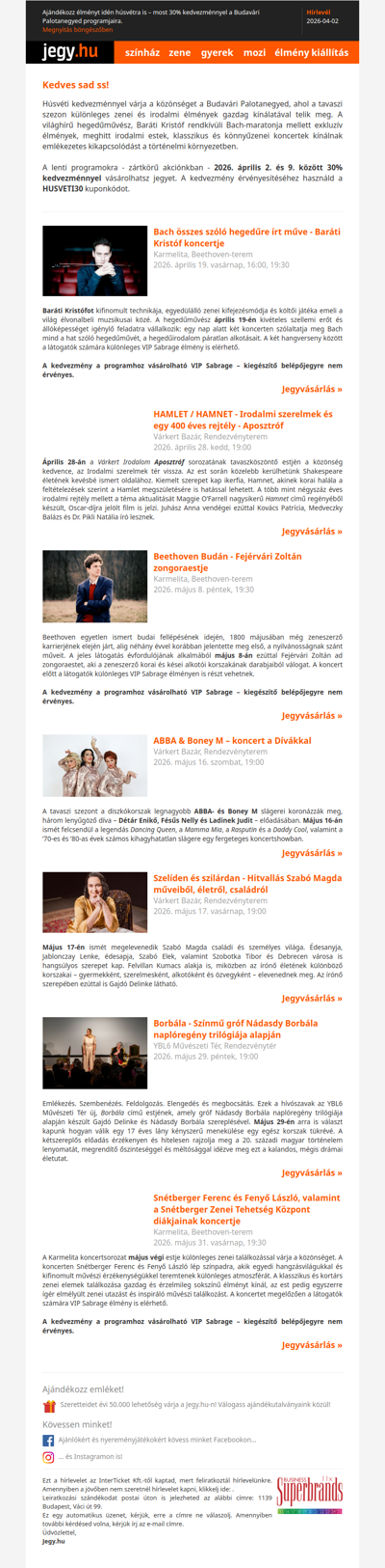 Ajándékozz élményt idén húsvétra is – most 30% kedvezménnyel a Budavári Palotanegyed programjaira.