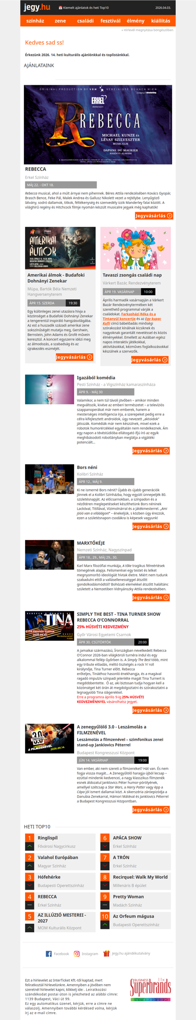 📅 Kiemelt ajánlatok és heti Top10