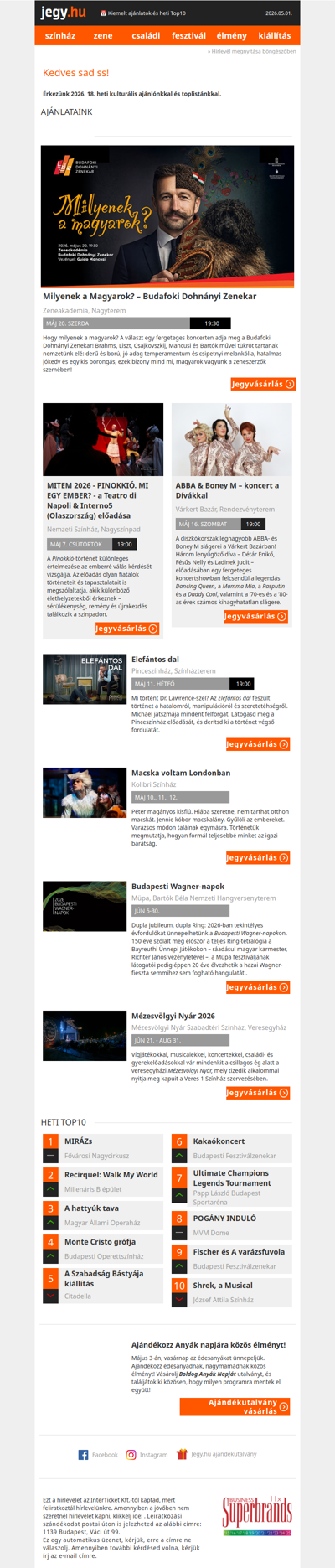 📅 Kiemelt ajánlatok és heti Top10