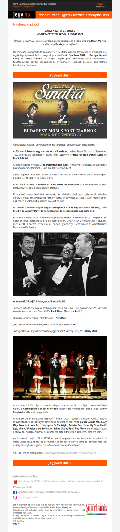 Frank Sinatra & Friends SikerShow Las Vegasból