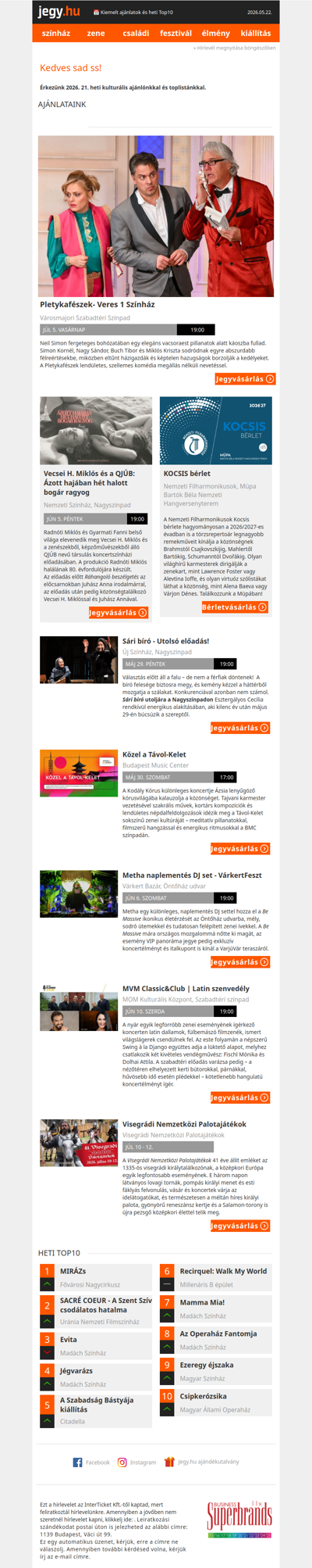 📅 Kiemelt ajánlatok és heti Top10